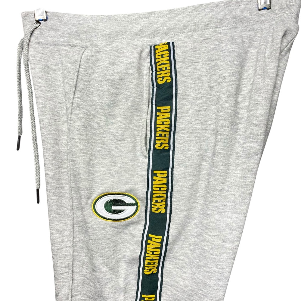 NFL Green Bay Packers Gray Jogger Sweatpants Side Stripe NFL Team Apparel‎ M